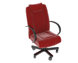 Executive Office Chair with Metal Armrests isolated on background. 3d rendering - illustration