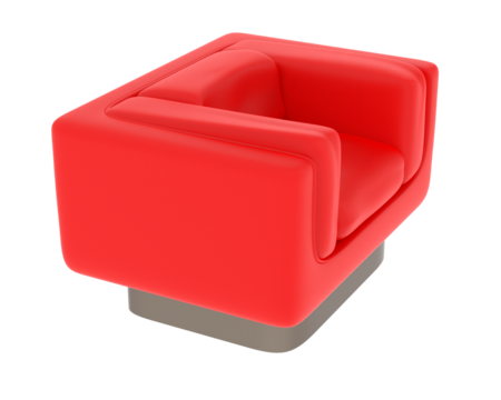 Modern Boxy Armchair isolated on background. 3d rendering - illustration