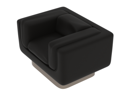 Modern Boxy Armchair isolated on background. 3d rendering - illustration