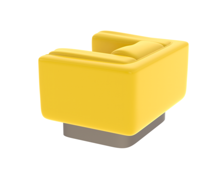 Modern Boxy Armchair isolated on background. 3d rendering - illustration