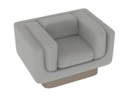 Modern Boxy Armchair isolated on background. 3d rendering - illustration