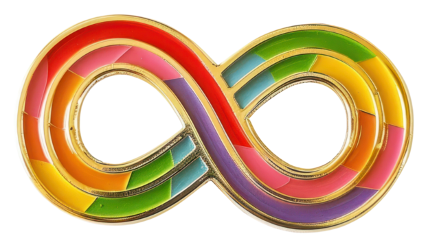 PNG Rainbow infinity shape pin badge accessories accessory jewelry.