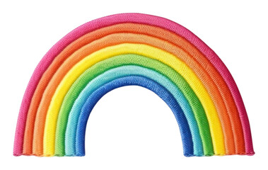 Obraz premium PNG Rainbow in embroidery style creativity refraction simplicity.
