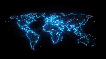 Global Network, A Digital World Map