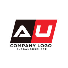 AU Modern Business Logo Design in Red and Black, AU Professional Company Branding Logo for Marketing and Identity, Creative AU Letter Corporate
