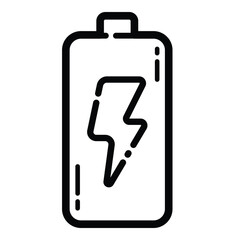 Battery Charging Symbol Outline Icon Isolated On White Background