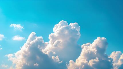Cumulus clouds floating over a clear sky scenic nature viewpoint
