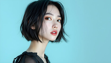 Naklejka premium ファンタジーストーリー（アザーブルーの色彩を纏った女性）