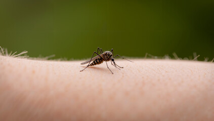 Fototapeta premium Giraffe Print Design on Human Skin Against a Green Background