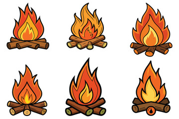 campfire vector white background high color grad