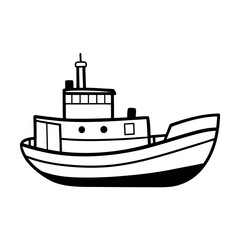 Obraz premium Tugboat Outline Graphic for Website Design