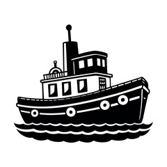 Obraz premium Dynamic Tugboat Silhouette Vector Artwork