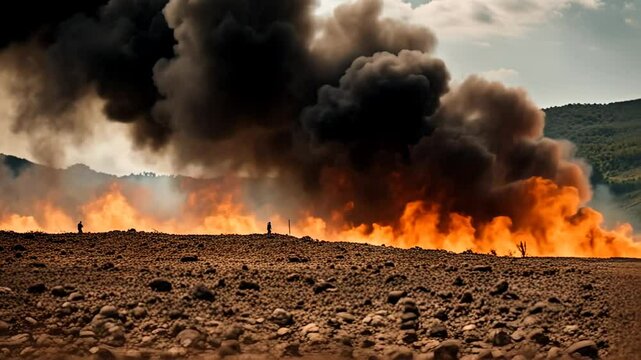 Napalm attack.