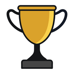 gold cup isolated on white background