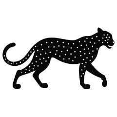 Obraz premium Funny Cheetah Vector Illustration, Cartoon Clipart, and Line Art Design on White Background, Funny cheetah vector illustration, cartoon clipart, and line art design on white background.