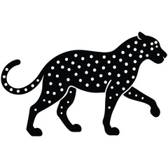 Funny Cheetah Vector Illustration, Cartoon Clipart, and Line Art Design on White Background, Funny cheetah vector illustration, cartoon clipart, and line art design on white background.