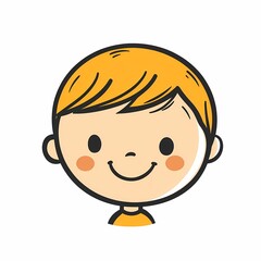 Simple design of a cute cartoon toddler with simple lines on a white background, captured in a minimalist high-definition style.

