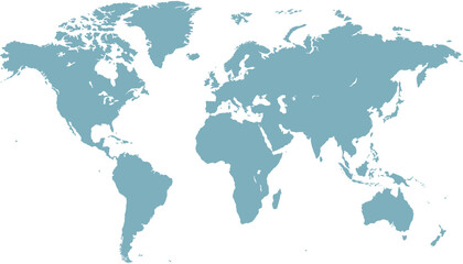 Fototapeta premium World map. Grey modern vector map. Silhouette map
