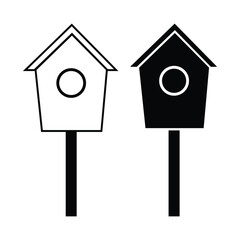 Simple Black and White Birdhouse Icons