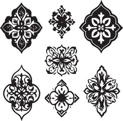 Obraz premium Set of Islamic ornaments vector floral elements