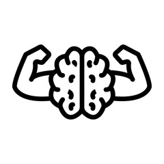Mental Strength Vector Line Icon Design