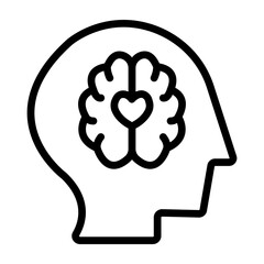 Emotional Intelligence Vector Line Icon Design