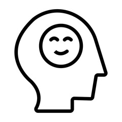 Positive Thinking Vector Line Icon Design