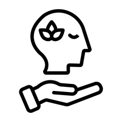 Healing Mind Vector Line Icon Design