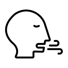 Mindful Breathing Vector Line Icon Design