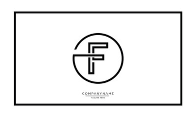 Fototapeta premium F or FF Alphabet letters logo vector icon