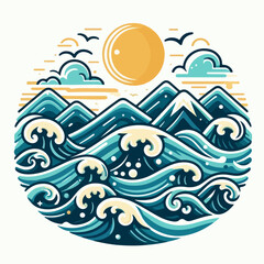 sea ​​wave vector illustration