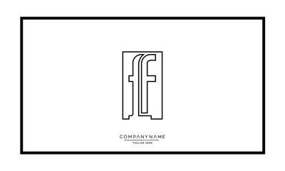 F or FF Alphabet letters logo vector icon