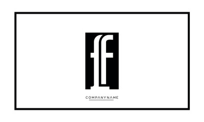 F or FF Alphabet letters logo vector icon