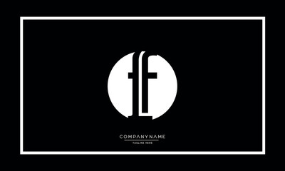 F or FF Alphabet letters logo vector icon