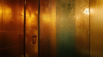 Obraz premium Soft Lighting with Water Droplets on Glass