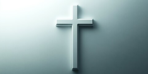 Naklejka premium Cross displayed against a minimalistic background highlighting faith and spirituality in a serene environment