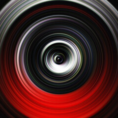 Fototapeta premium Colorful radial motion effect. Abstract rounded background. Color curves and sphere.