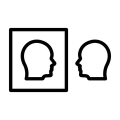 Self Reflection Vector Line Icon Design
