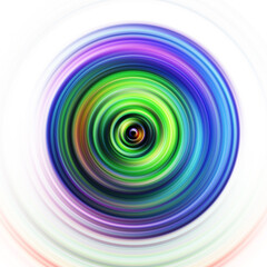 Colorful radial motion effect. Abstract rounded background. Color curves and sphere.