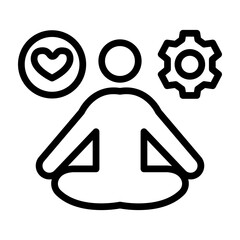 Stress Management Vector Line Icon Design