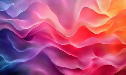 Obraz premium Elegant Color Gradient Abstract Background with Pink, Red, and Coral Wavy Lines, Blurred and Textured for Graphic Design, Luxury, and Template Use