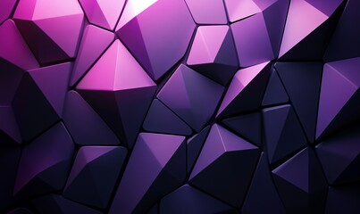 Obraz premium Abstract Geometric 3D Dark Purple Metallic Background with Triangles and Gradient Effects for Modern Design