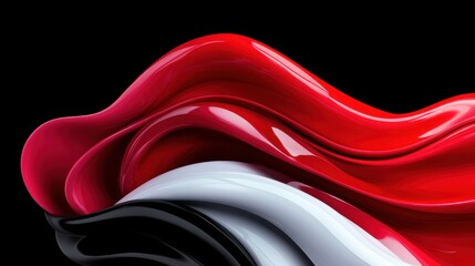 Abstract modern red waves background or backdrop with glow and bokeh