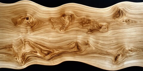 Unique Wood Slab, Wavy Grain, Natural