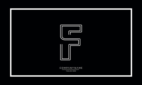 F, FF Alphabet letters logo vector icon