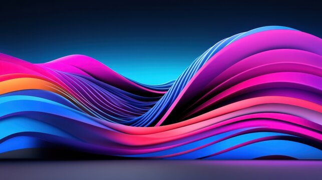 A colorful wave with a blue background. The colors are bright and vibrant, creating a sense of energy and excitement. The wave appears to be moving, giving the impression of motion and fluidity