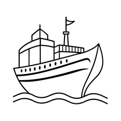 Abstract Ship Outline Vector for Unique Designs
