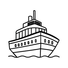 Obraz premium Classic Ship Outline Vector for Vintage Designs