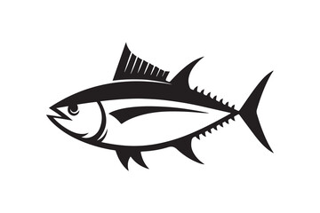 Tuna Fish silhouette vector Illustration on white background