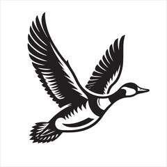 Obraz premium vector duck flying, sitting and howling